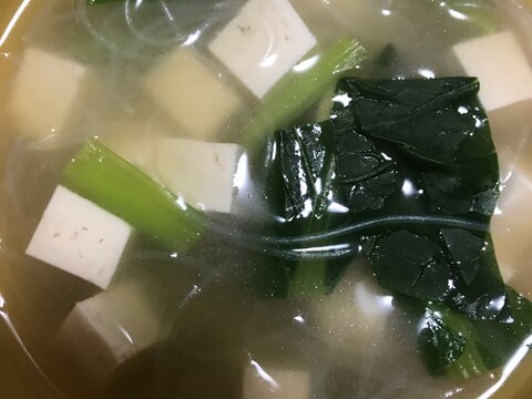 豆腐入り春雨スープ